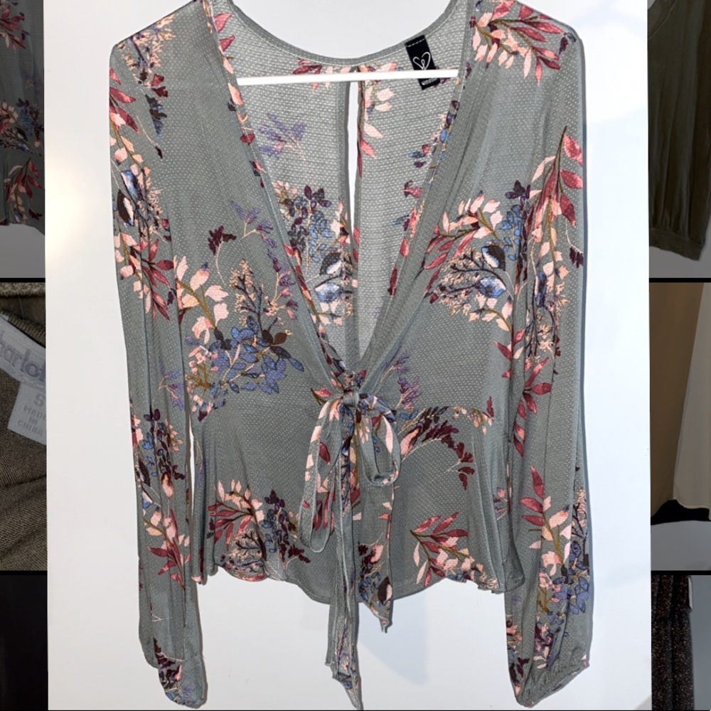 Grey/olive floral shirt